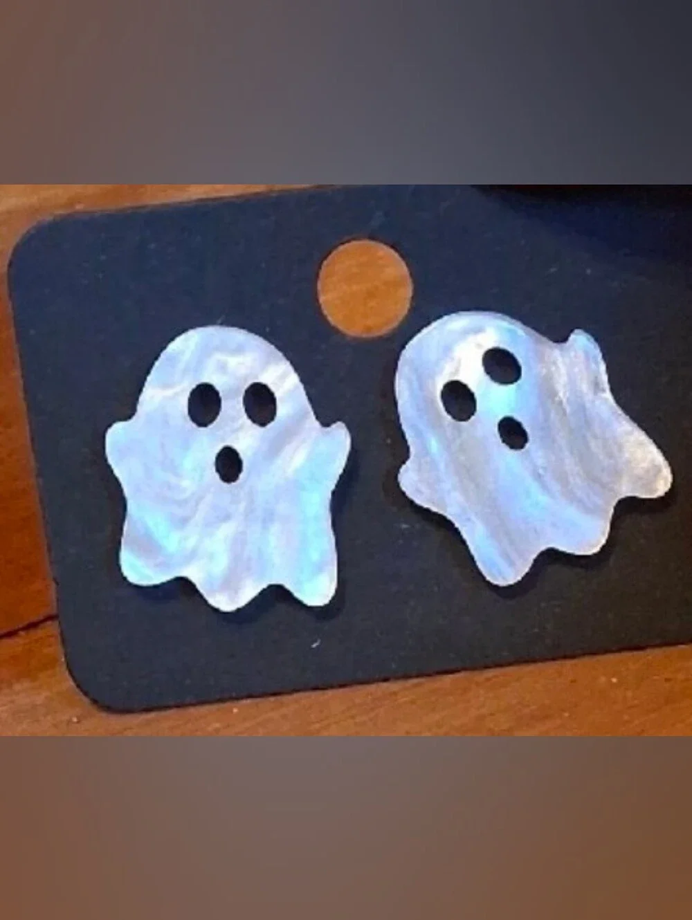 $8 Each Or Bundle 5/$20 Halloween Ghost Stud Earrings in Iridescent White